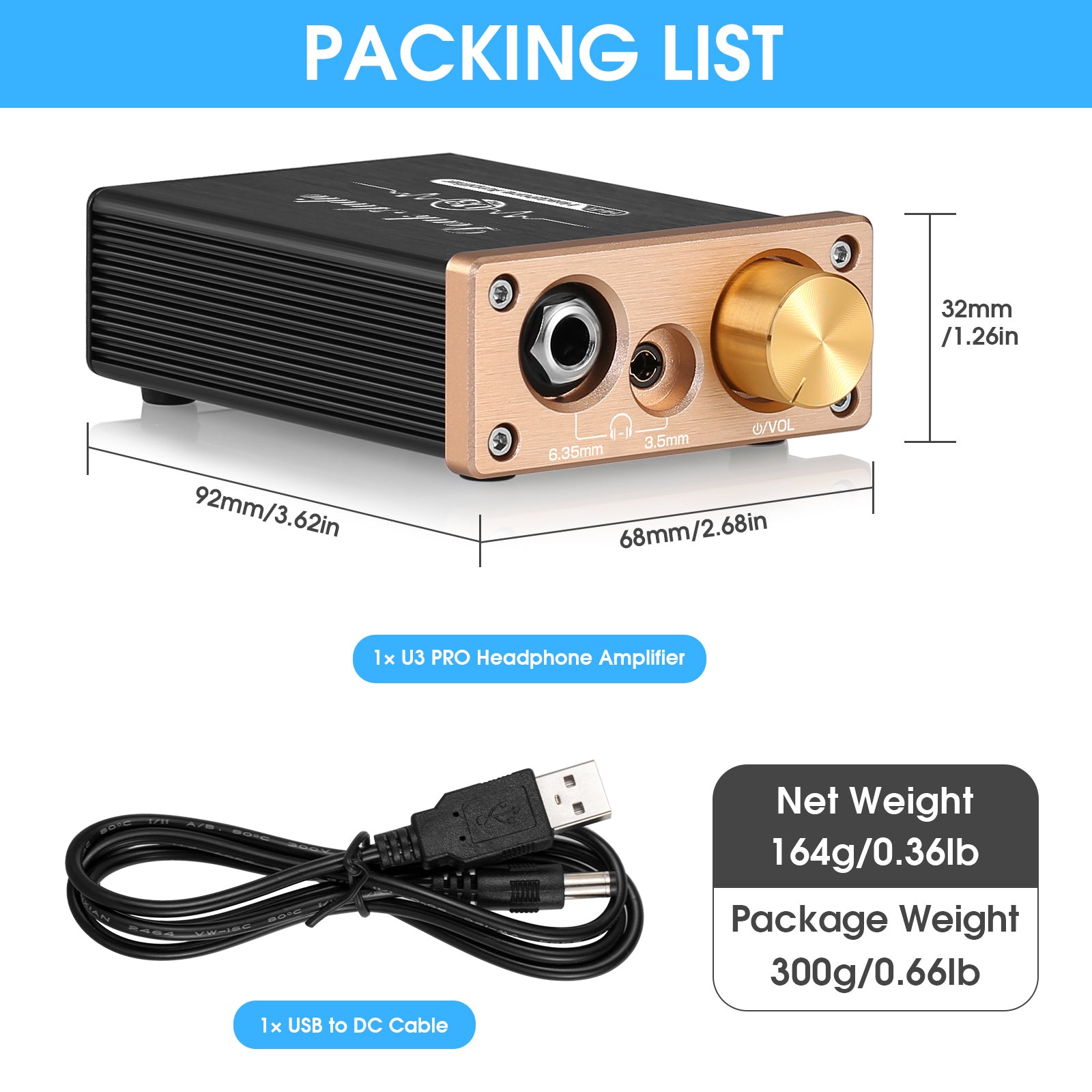 Douk Audio U3 PRO HiFi Mini Headphone Amplifier Class A Desktop Amp for Headsets DC5V