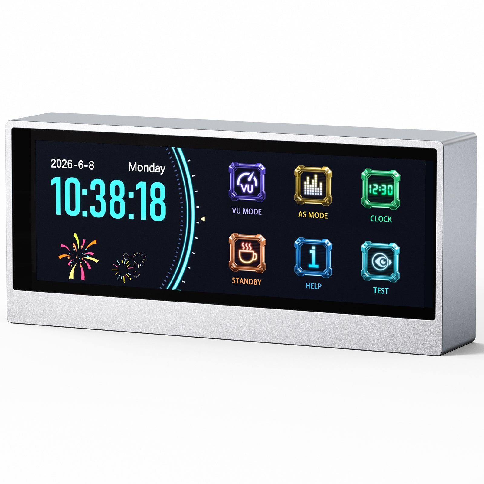 Douk Audio Lab TX7 VU Meter Audio Spectrum Visualizer & Desktop Clock Display