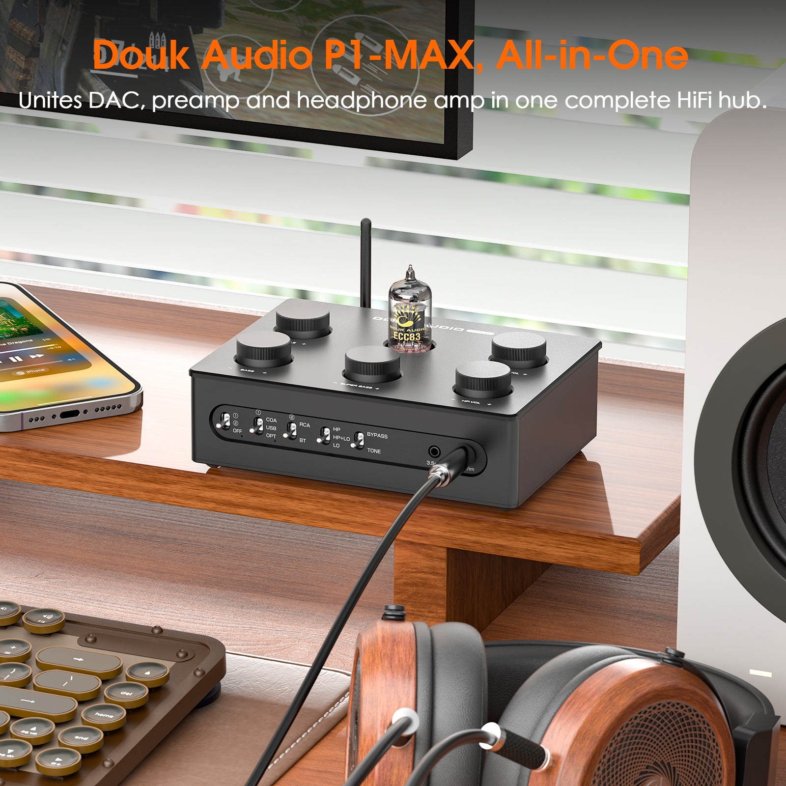 [Pre-Sale]Douk Audio P1 MAX HiFi Tube Preamp DAC Headphone Amplifier