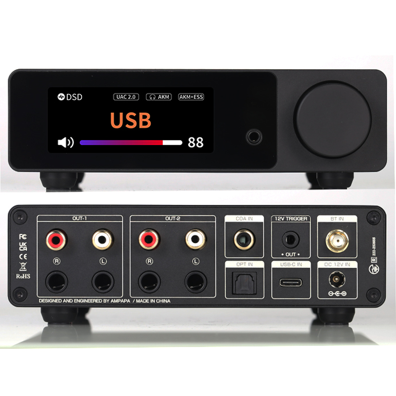 [Pre-order] Ampapa Q1 HIFI ESS9039+AK4493 HIFI Desktop DAC [Based on DAC-Q11]
