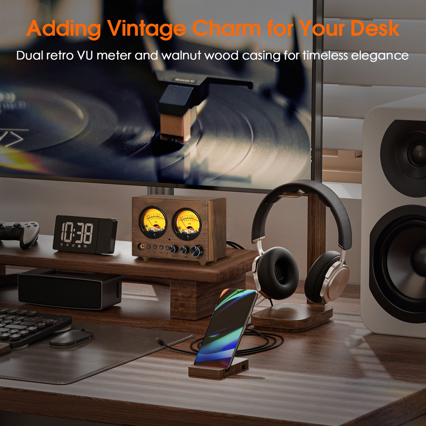 Nobsound VU1-W 4-IN-1-OUT Audio Switcher with VU Meter