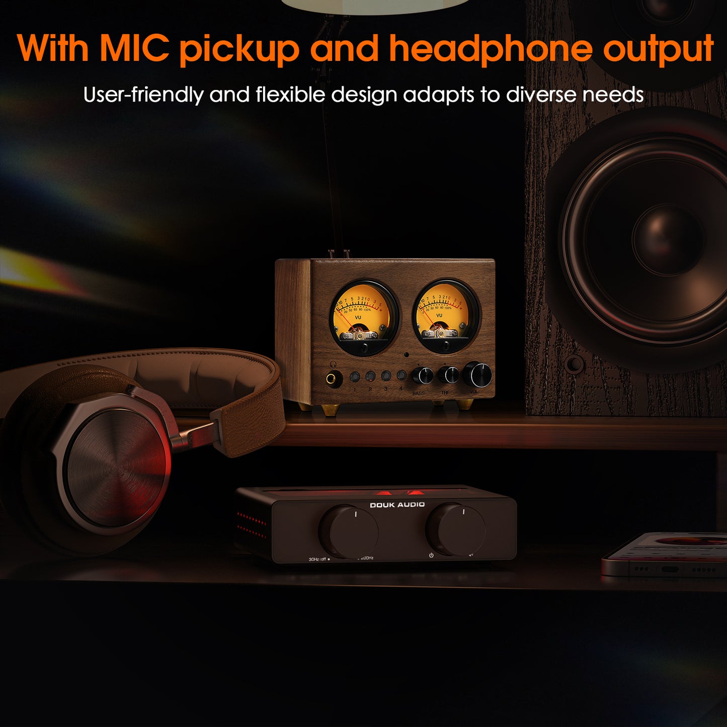 Nobsound VU1-W 4-IN-1-OUT Audio Switcher with VU Meter