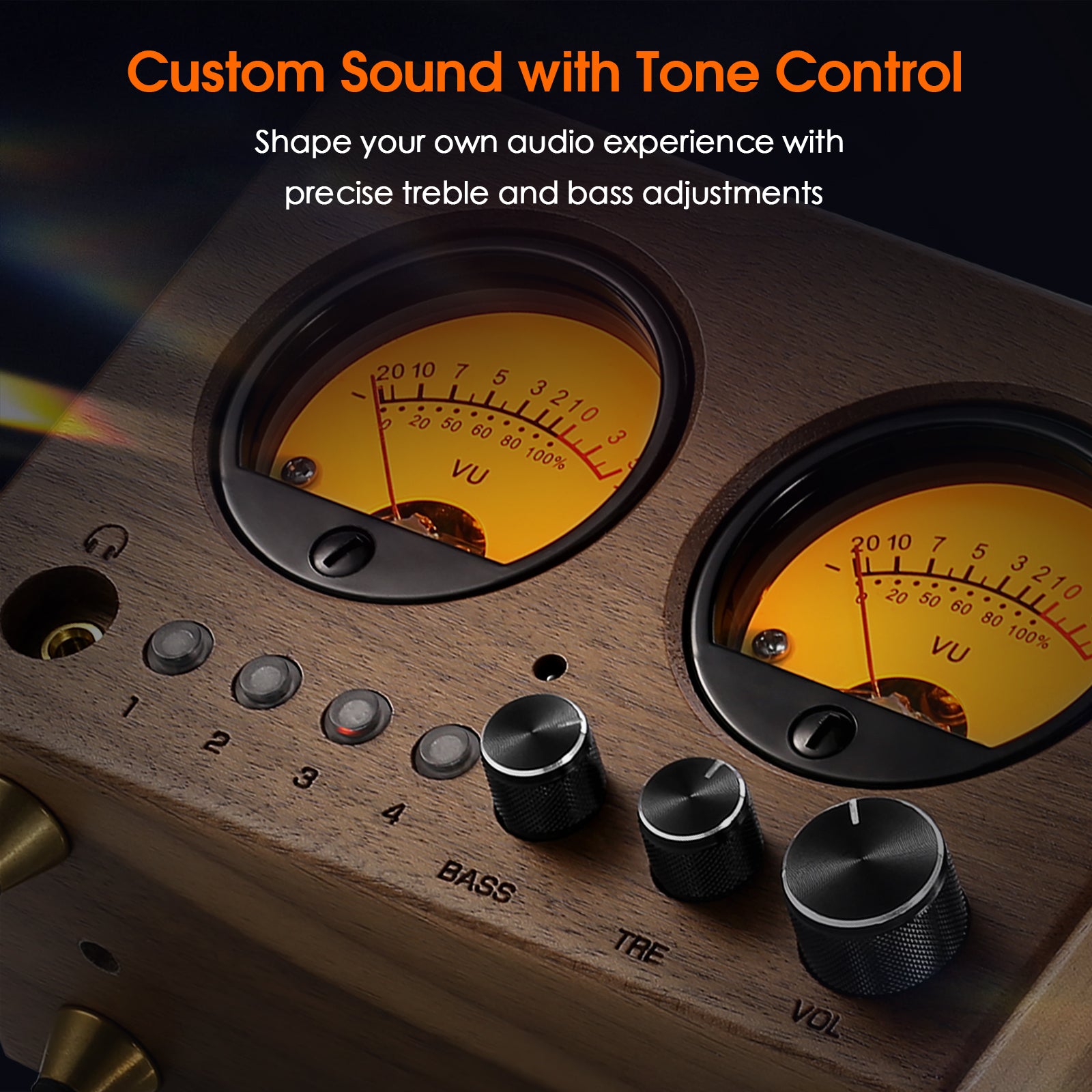 Nobsound VU1-W 4-IN-1-OUT Audio Switcher with VU Meter