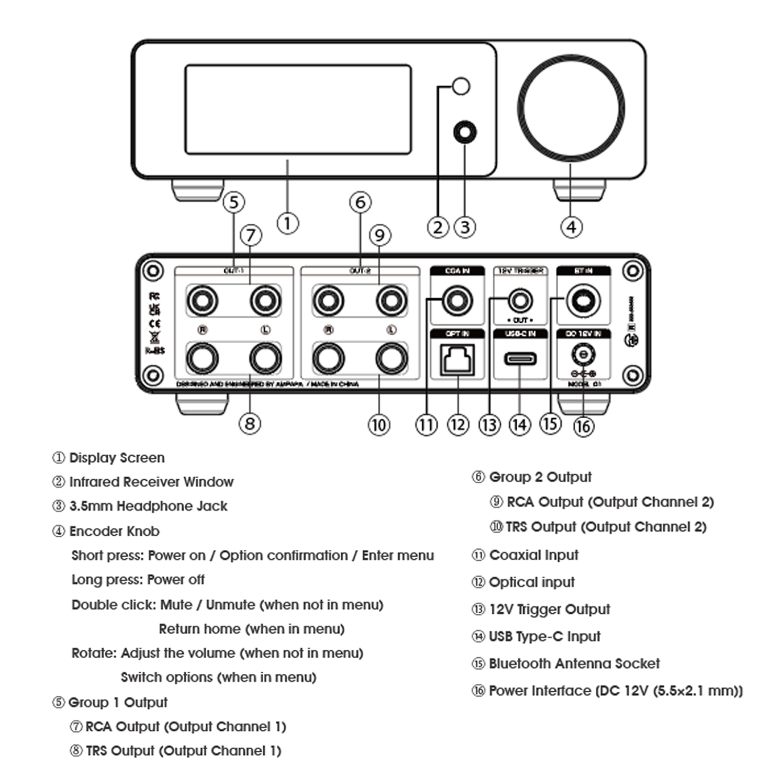 [Pre-order] Ampapa Q1 HIFI ESS9039+AK4493 HIFI Desktop DAC [Based on DAC-Q11]