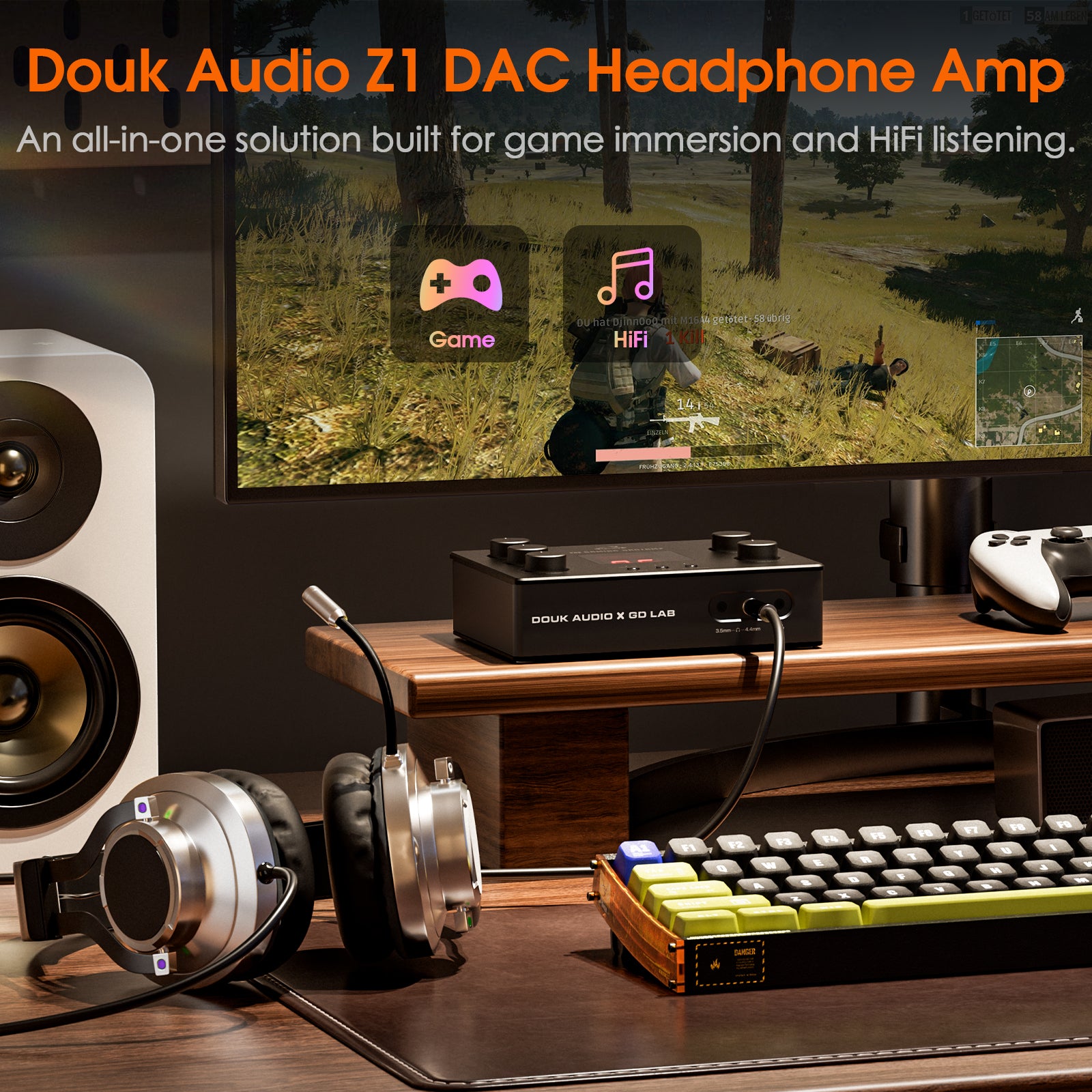 Douk Audio Z1 Gaming Headphone Amplifier with ESS9039 DAC Chip