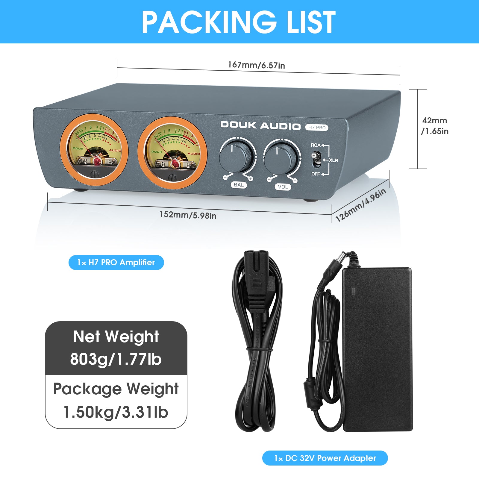 Douk Audio HIFI Balanced XLR Digital Verstärker Stereo RCA