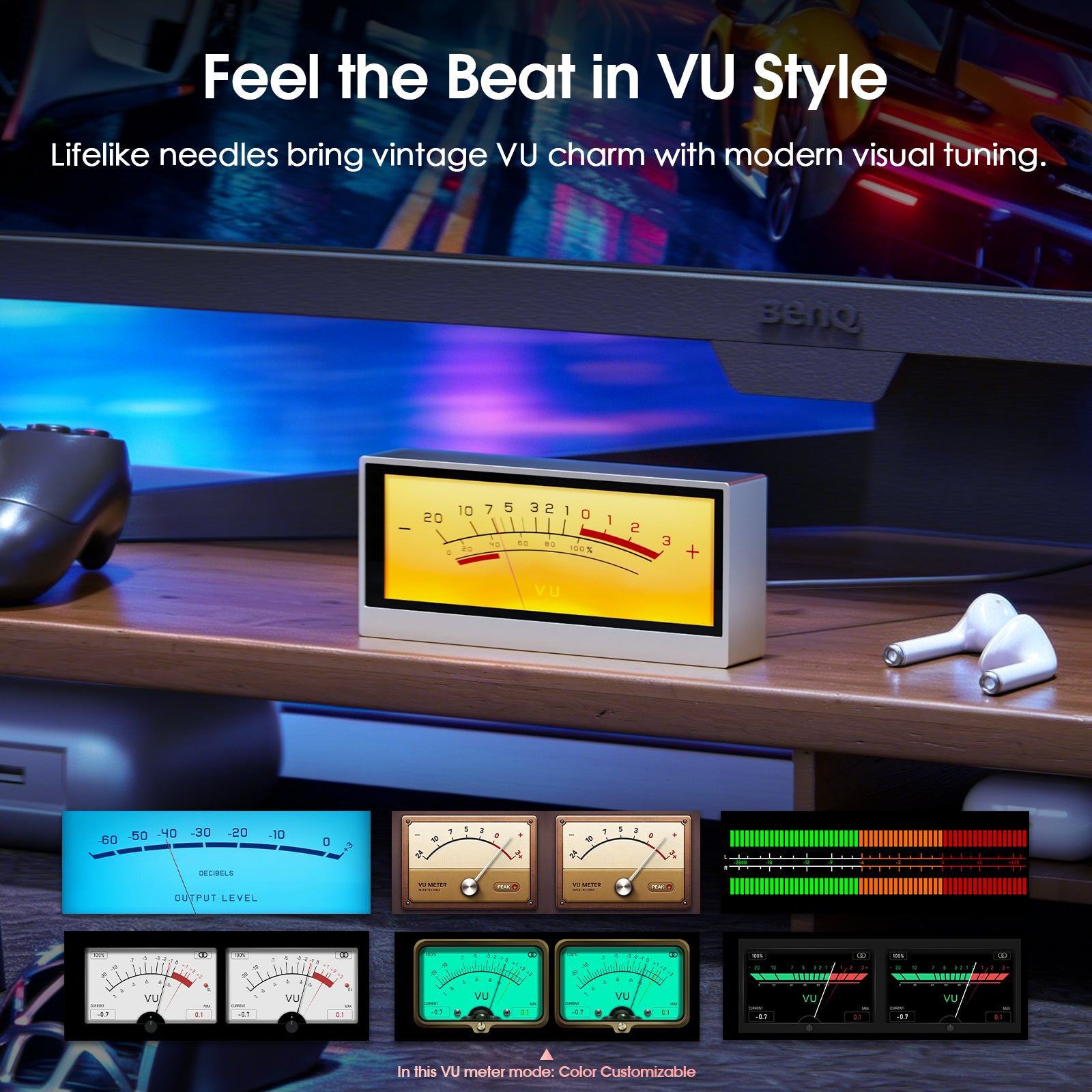 Douk Audio Lab TX7 VU Meter Audio Spectrum Visualizer & Desktop Clock Display