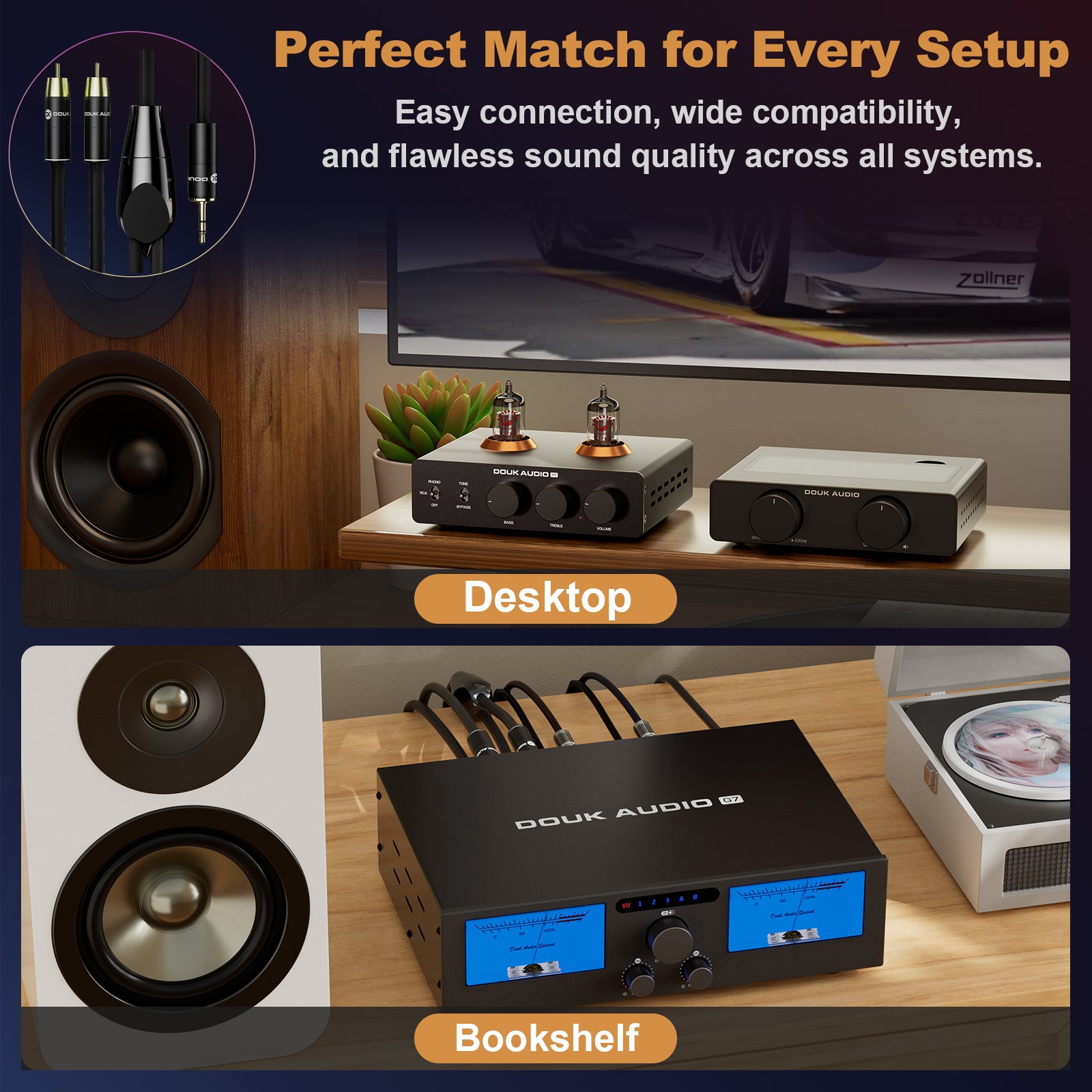 Douk Audio 3.5mm to RCA Cable HIFI RCA Male to AUX Stereo Cable