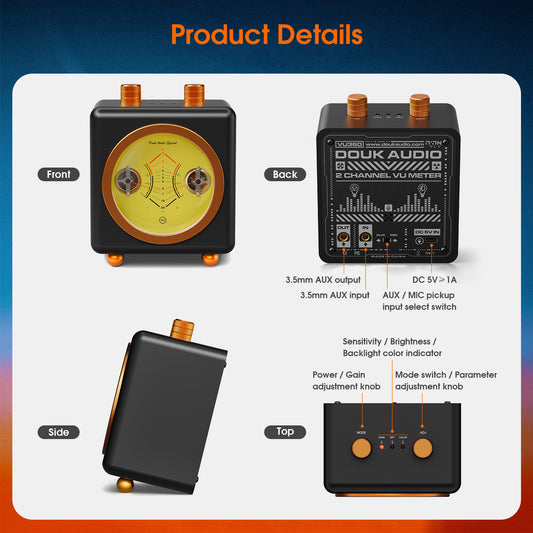 Douk Audio VU360 Special Analog VU Meter Music Spectrum Visualizer