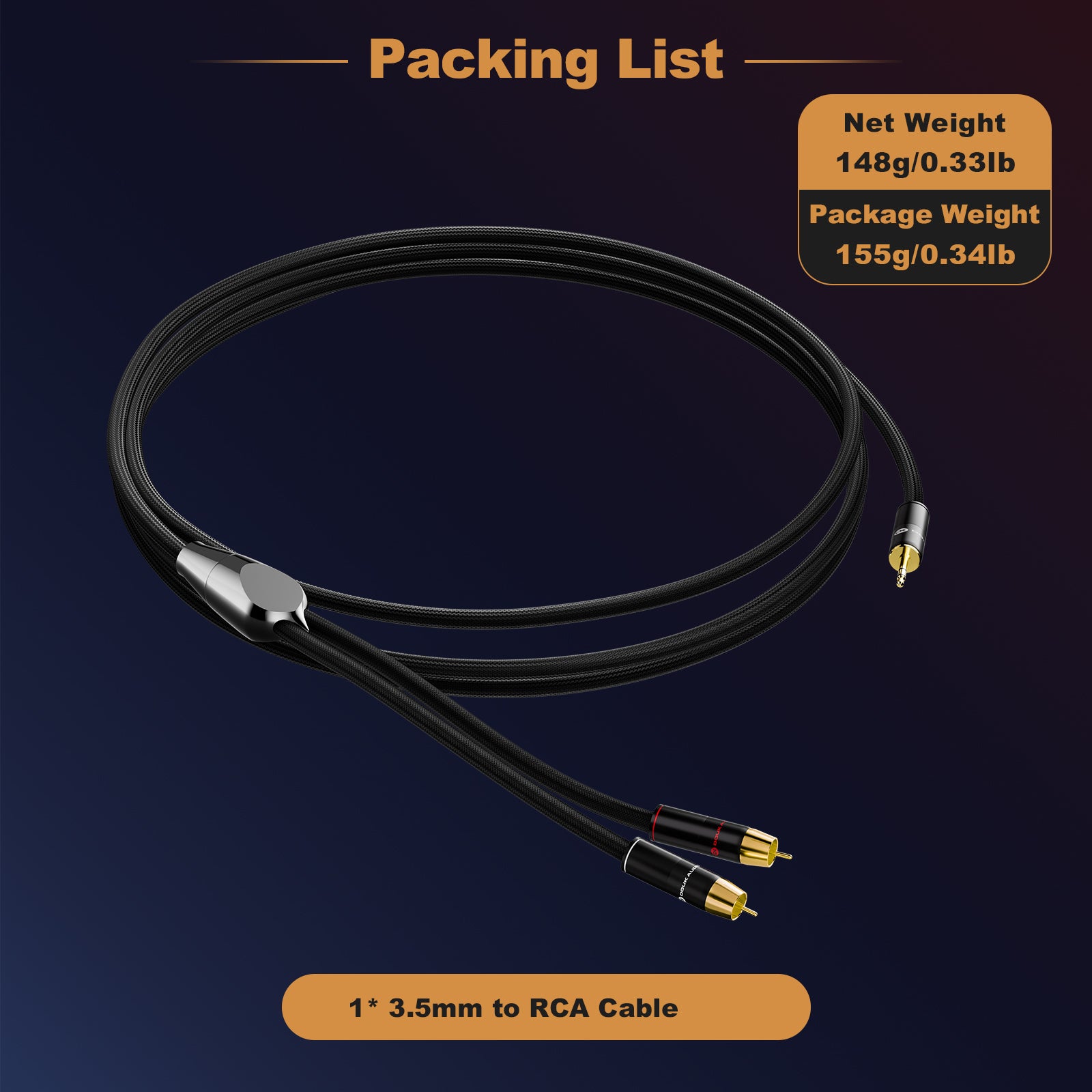 Douk Audio 3.5mm to RCA Cable HIFI RCA Male to AUX Stereo Cable