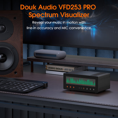 Douk Audio VFD253-PRO 4 Channel Audio Selector Music Spectrum Display