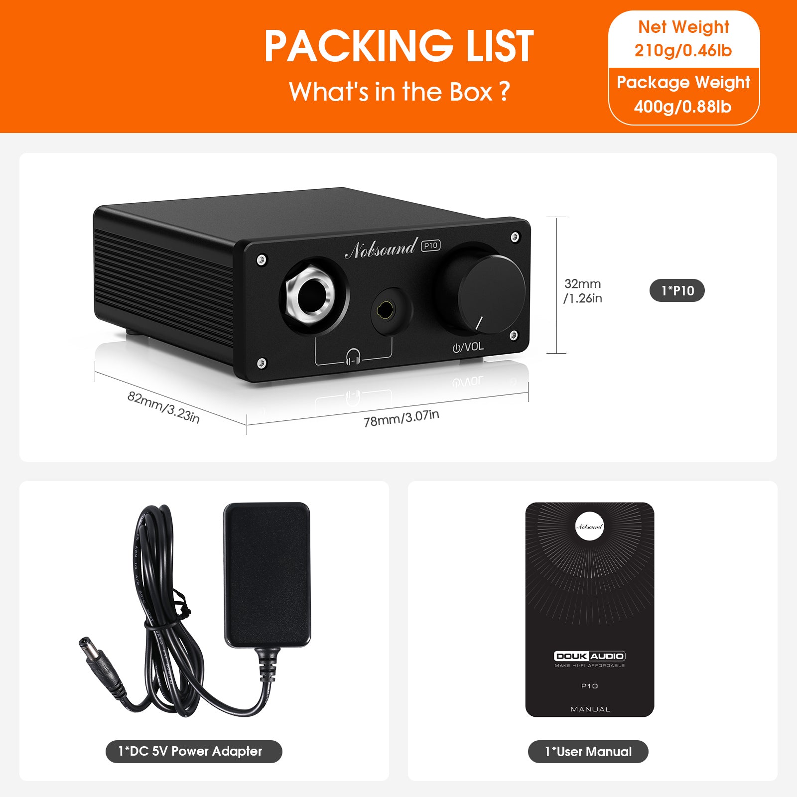 Nobsound P10 Mini Headphone Amplifier HiFi Stereo Preamp