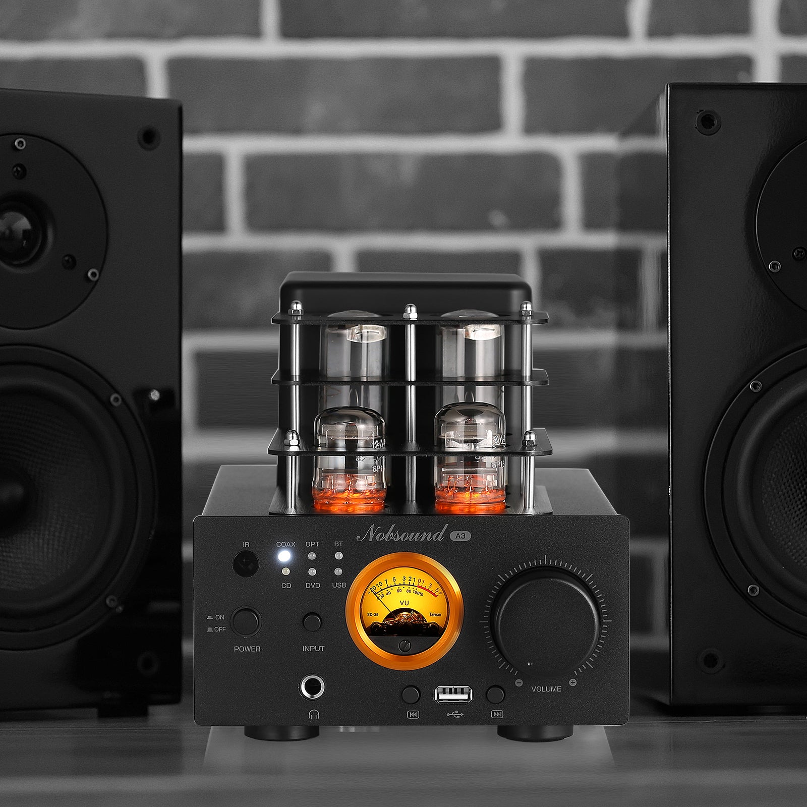 Nosound A3 HiFi Vacuum Tube Amplifier Bluetooth 5.0 Receiver COAX/OPT Power Amp USB Player