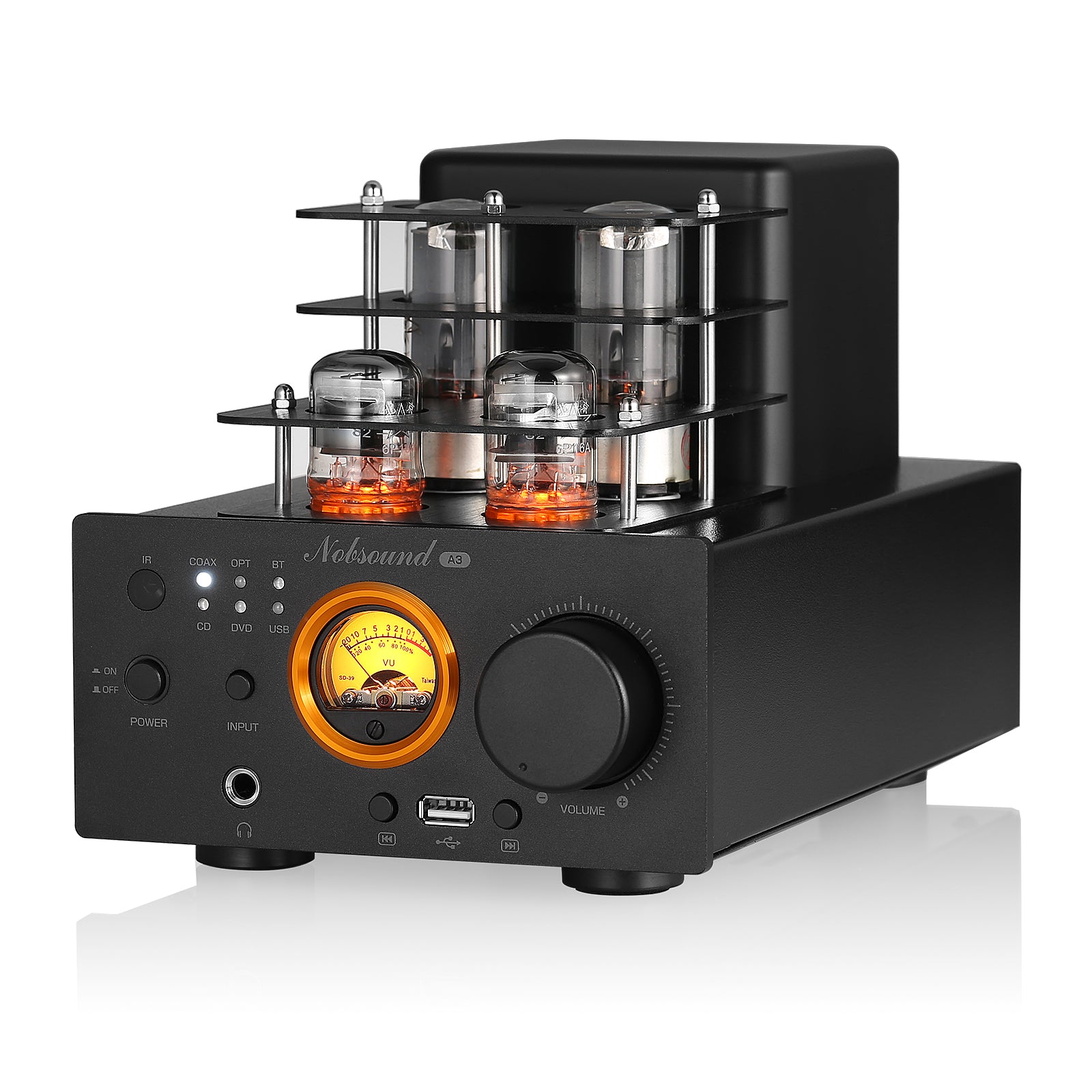 Nosound A3 HiFi Vacuum Tube Amplifier Bluetooth 5.0 Receiver COAX/OPT Power Amp USB Player