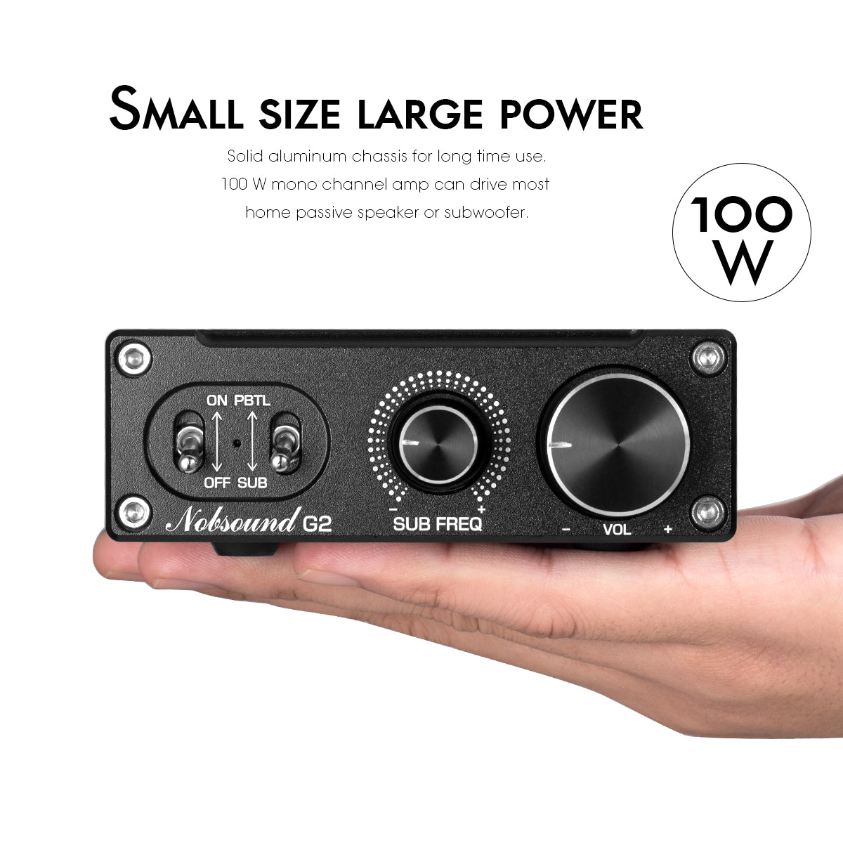 Nobsound G2 Mini 100 W Monokanal-Digitalverstärker Subwoofer/Vollfrequenz-Leistungsverstärker für Heimstereoanlagen 