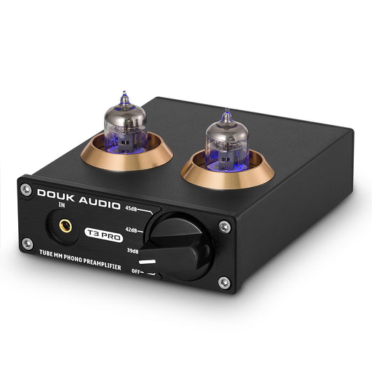 Douk Audio T3 PRO Mini Tube MM Phono Stage Preamp for Home Turntables HiFi Stereo Audio Preamplifier