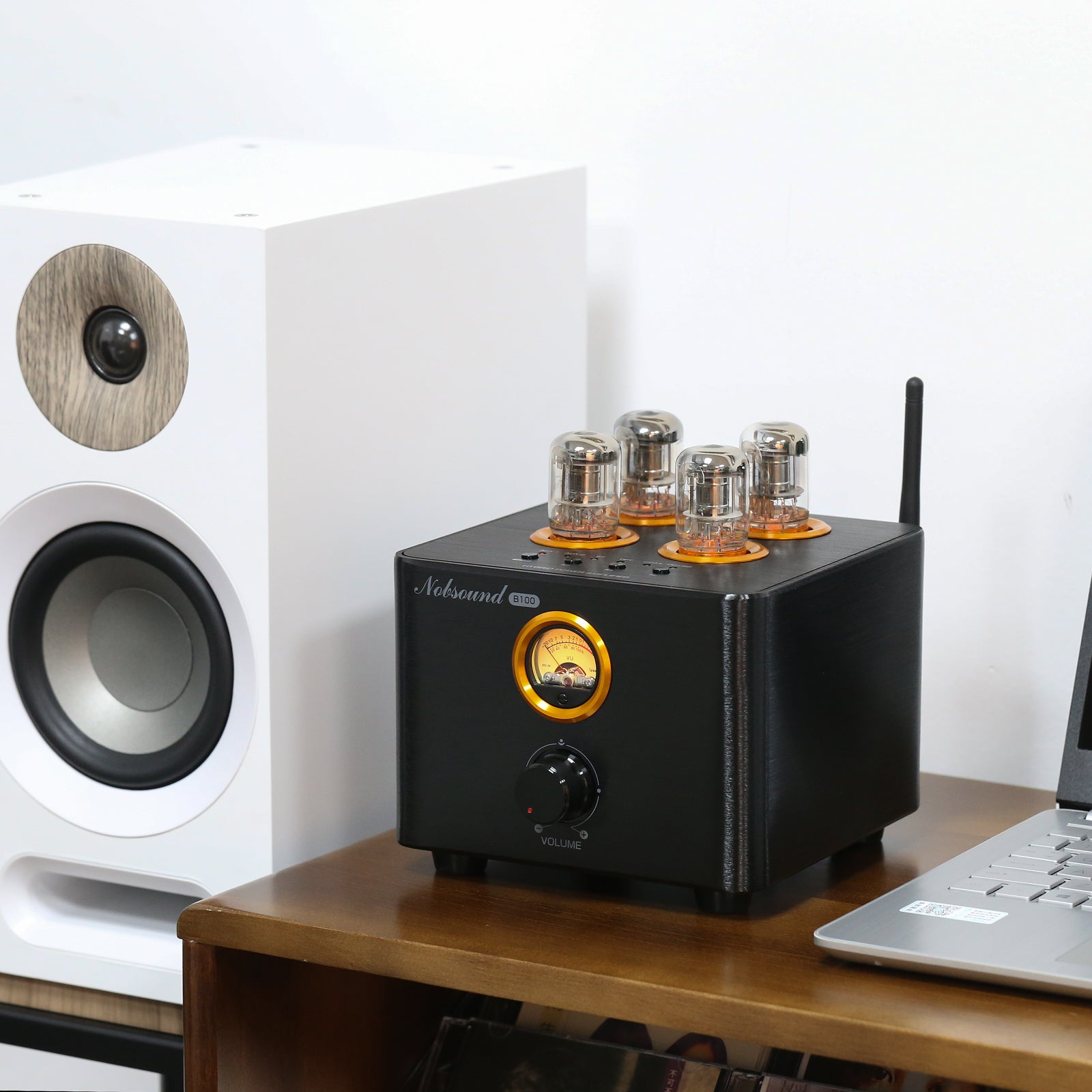 Nobsound B100 Bluetooth Tube Amplifier USB Player COAX/OPT Power Amp w/VU Meter