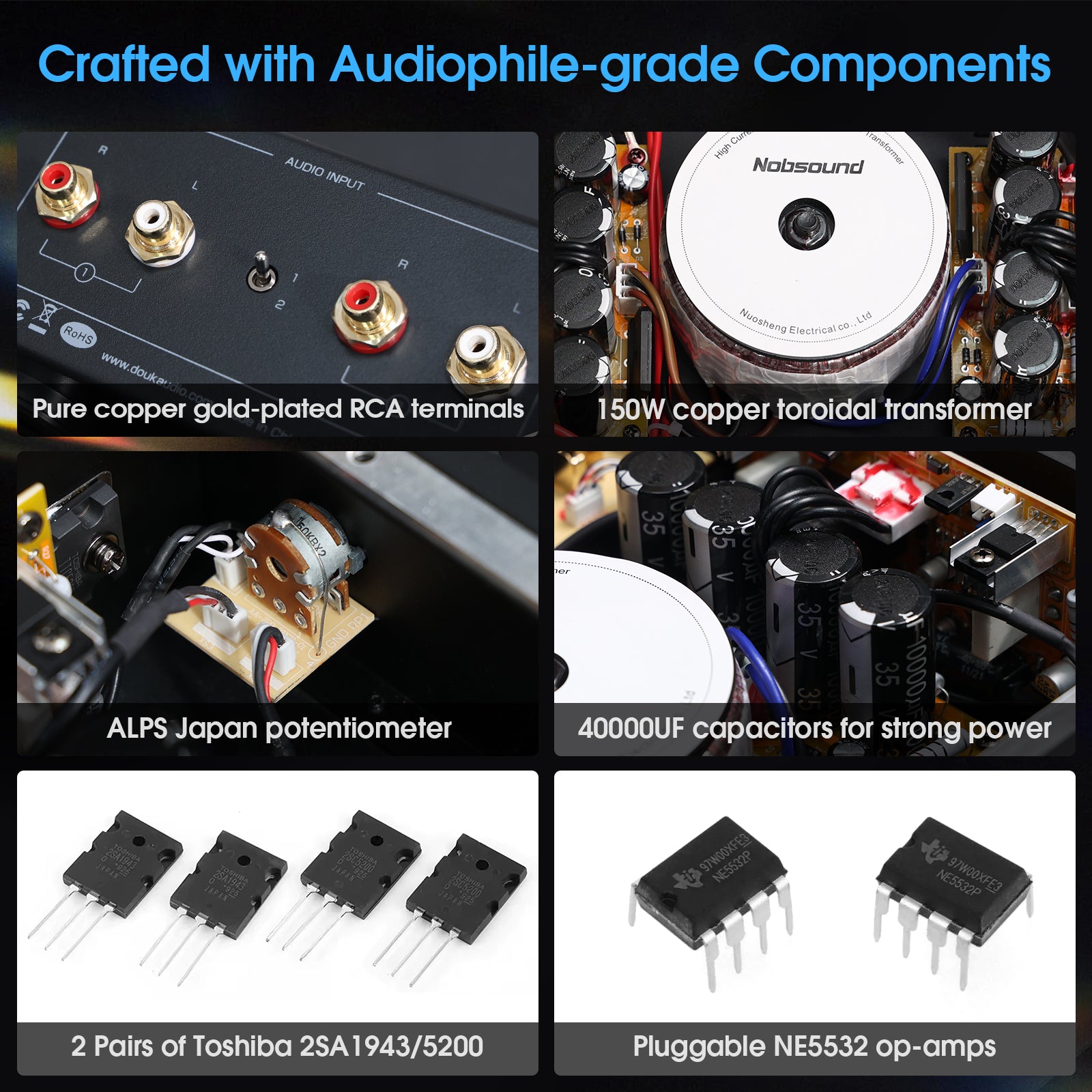 Nobsound NS-02G PRO HiFi Single-Ended Class A Stereo Amplifier