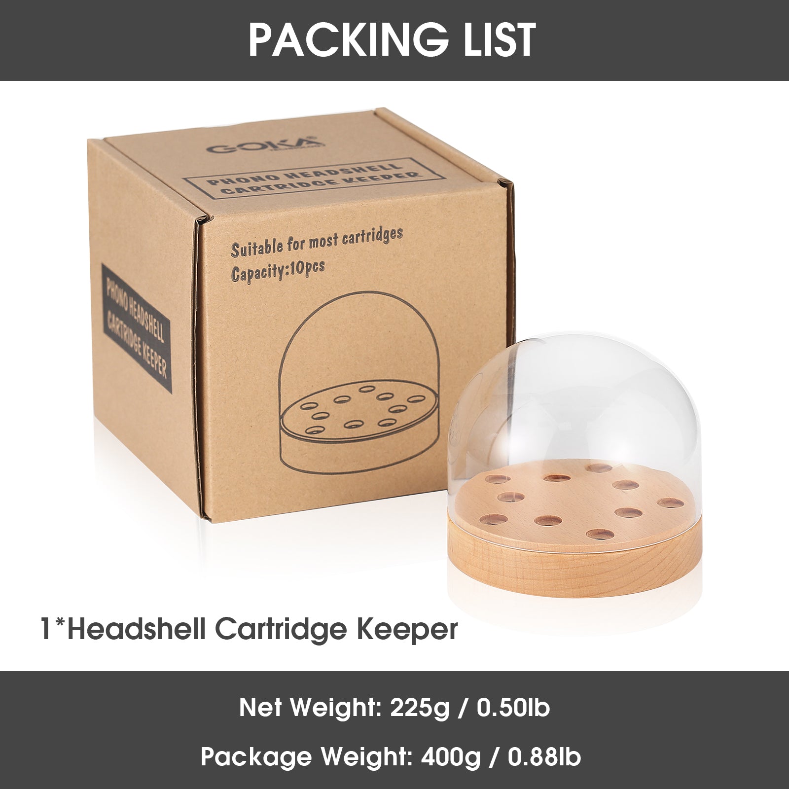 Nobsound R21J Cartridge Headshell Keeper Turntable Stylus Display Box Phono Shell Case