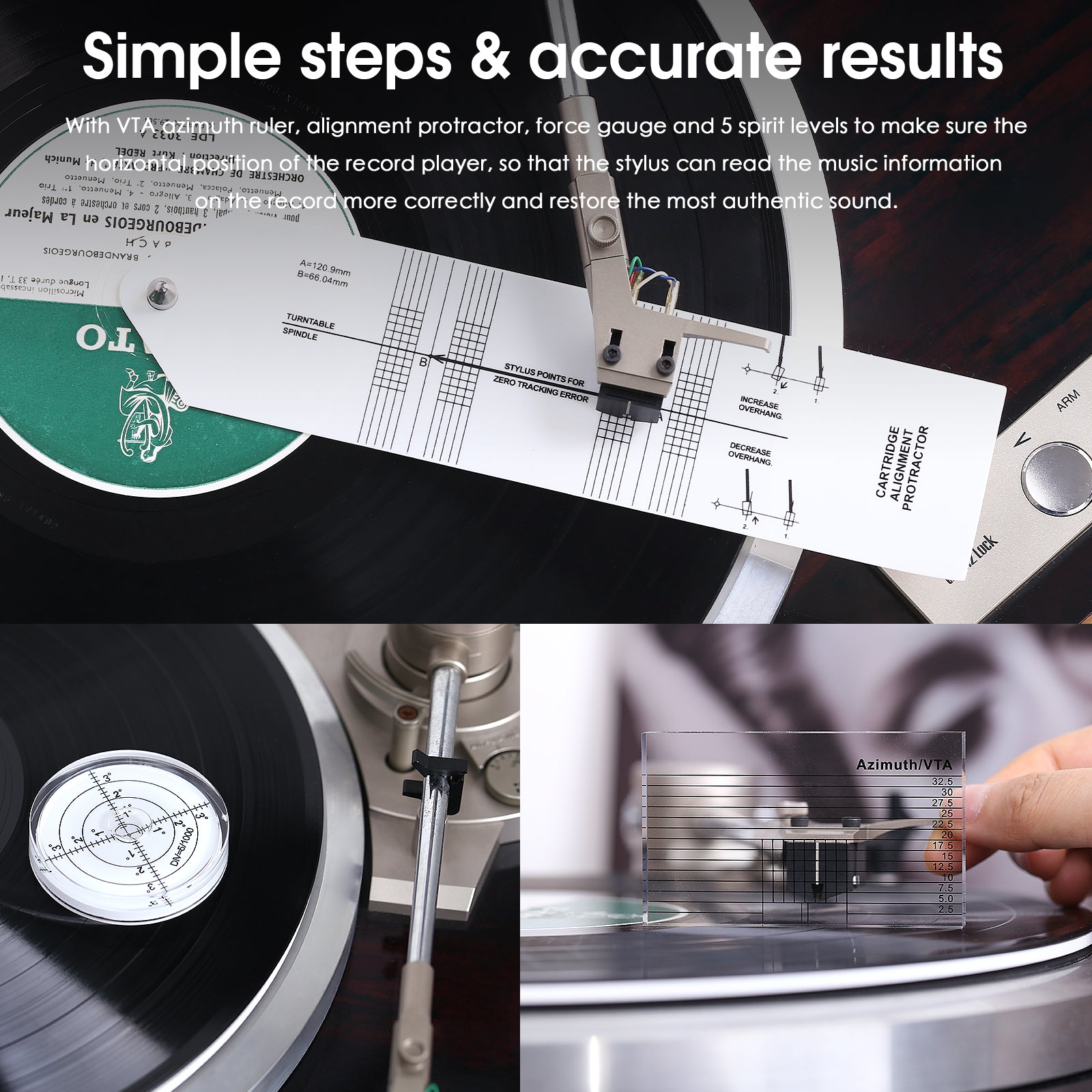 Nobsound R21K Turntable Cartridge Alignment Tonearm Record Player Accessories Tuning Kit