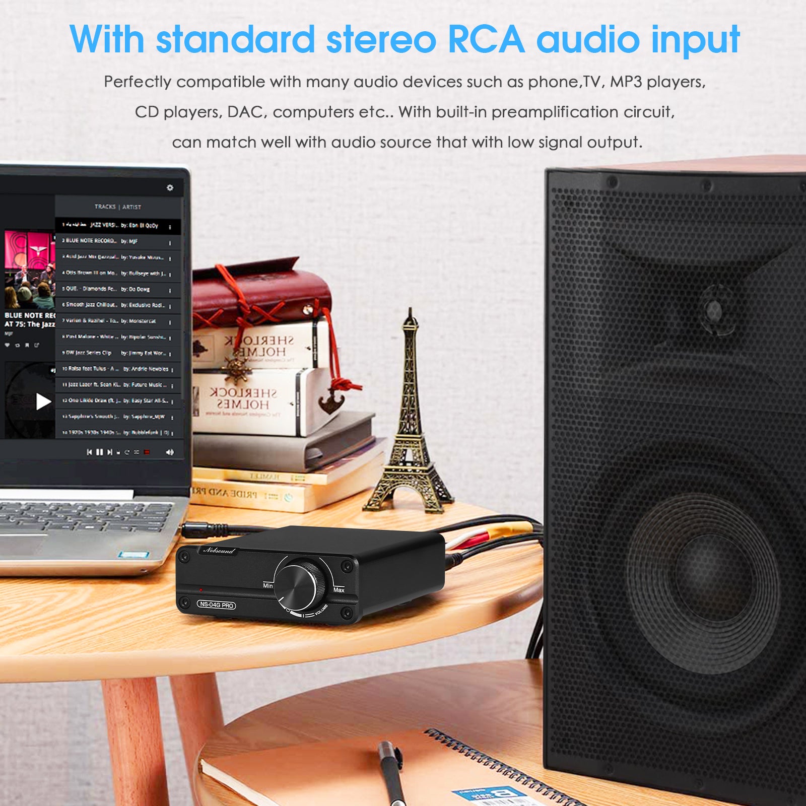 Nobsound NS-04G PRO HiFi 2.0 Channel Digital Amplifier Mini Home Stereo Audio Amp 100W×2