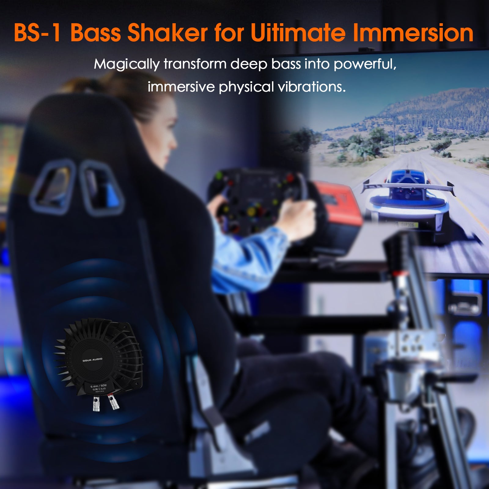[The Latest Version] Douk Audio BS-1 HiFi 50Watt Bass Shaker Subwoofer Transducer Buttkickers Speaker Exciter For Gaming Home Car