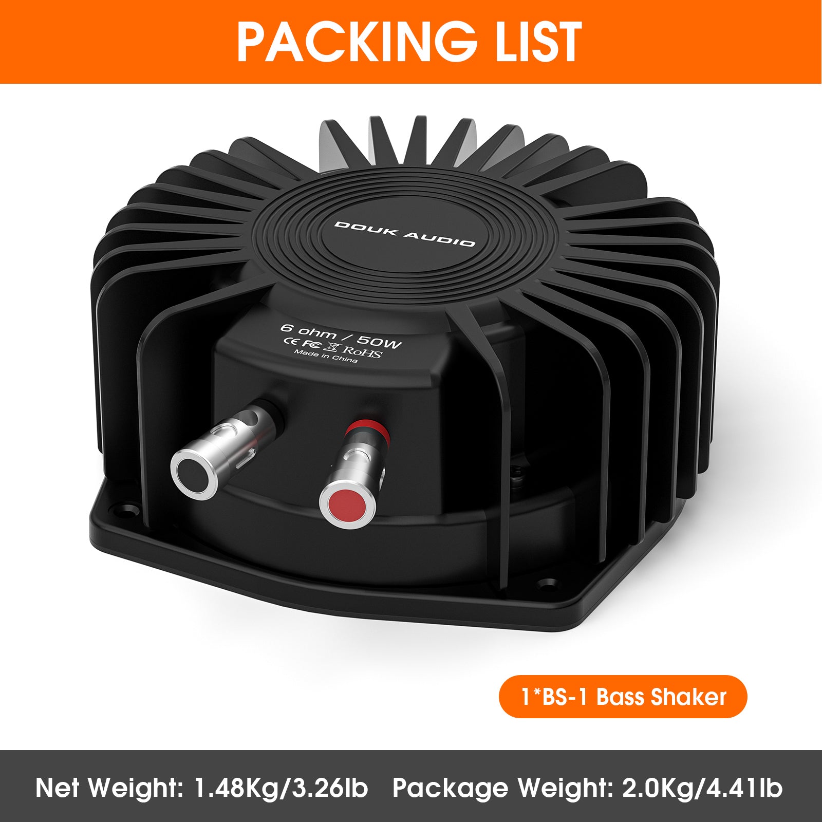 [The Latest Version] Douk Audio BS-1 HiFi 50Watt Bass Shaker Subwoofer Transducer Buttkickers Speaker Exciter For Gaming Home Car
