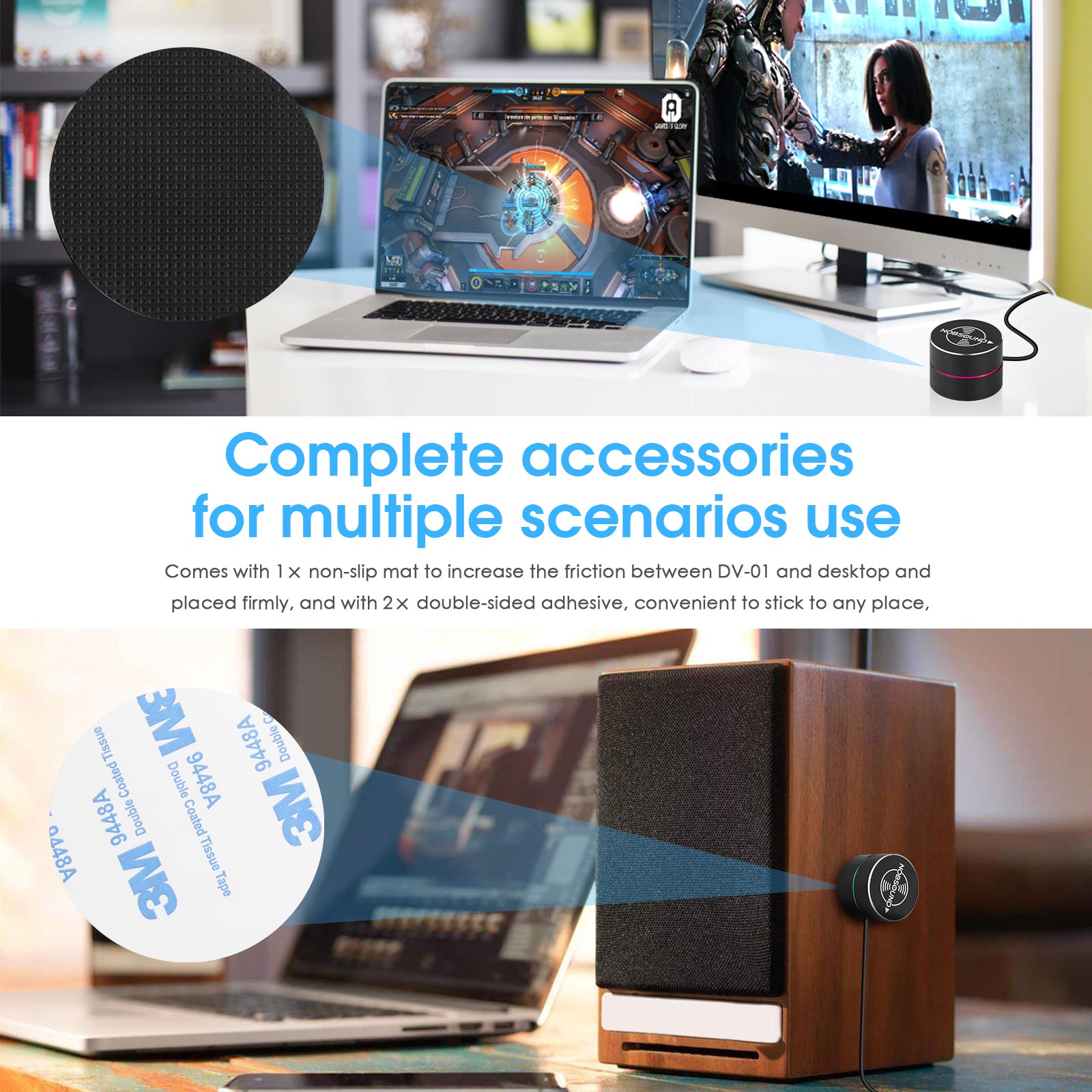 Nobsound MV-01/DV-01 Passive Volume Controller Knob for PC Amplifier Speaker Line Audio Adjuster BOX with LED Light