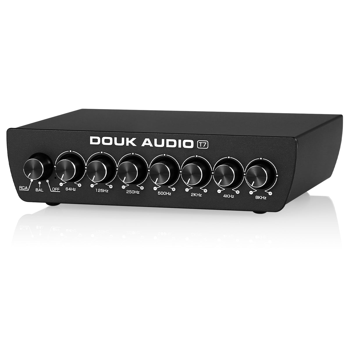 Douk Audio T7 7-Band Equalizer Balanced XLR / RCA Preamp for Home Ampl ...