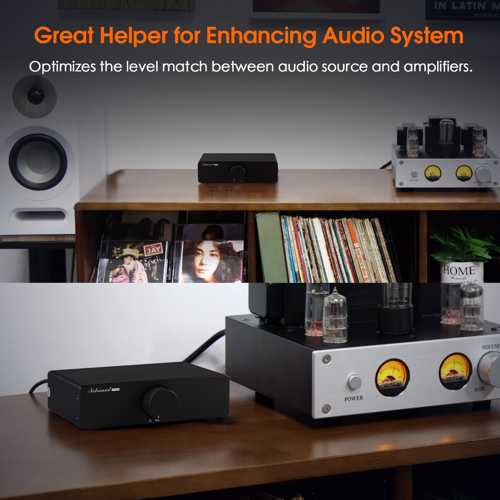 Nobsound VOL-3/V1-XLR HiFi Passive Preamp Volume Attenuator RCA/XLR St ...