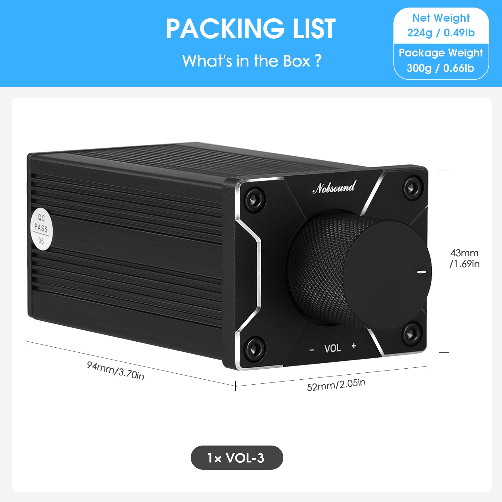 Nobsound VOL-3 Mini Passive Preamp with Variable Audio Attenuator for ...
