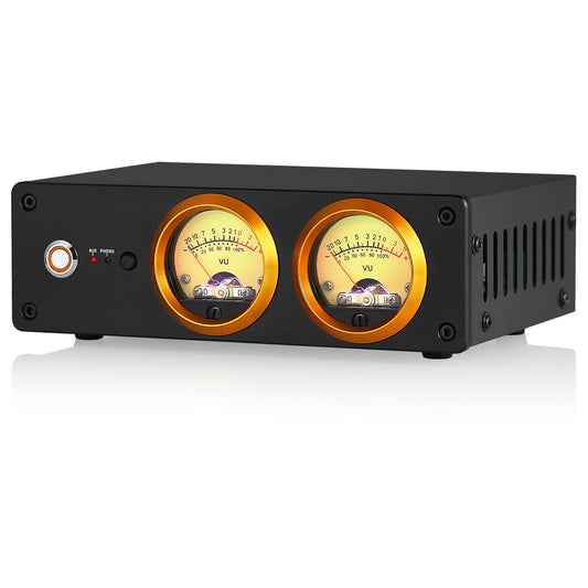 Douk Audio T13 Phono Preamp for MM Turntables Stereo Desktop Headphone Amplifier w/VU Meter