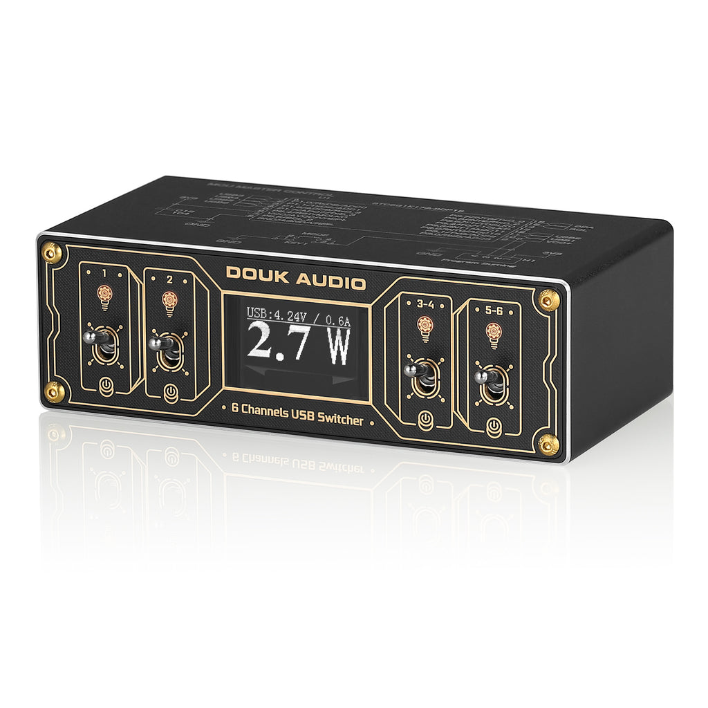 Douk Audio U6 Mini Retro 6 Port USB Charging Station w/Voltmeter USB C–  doukaudio