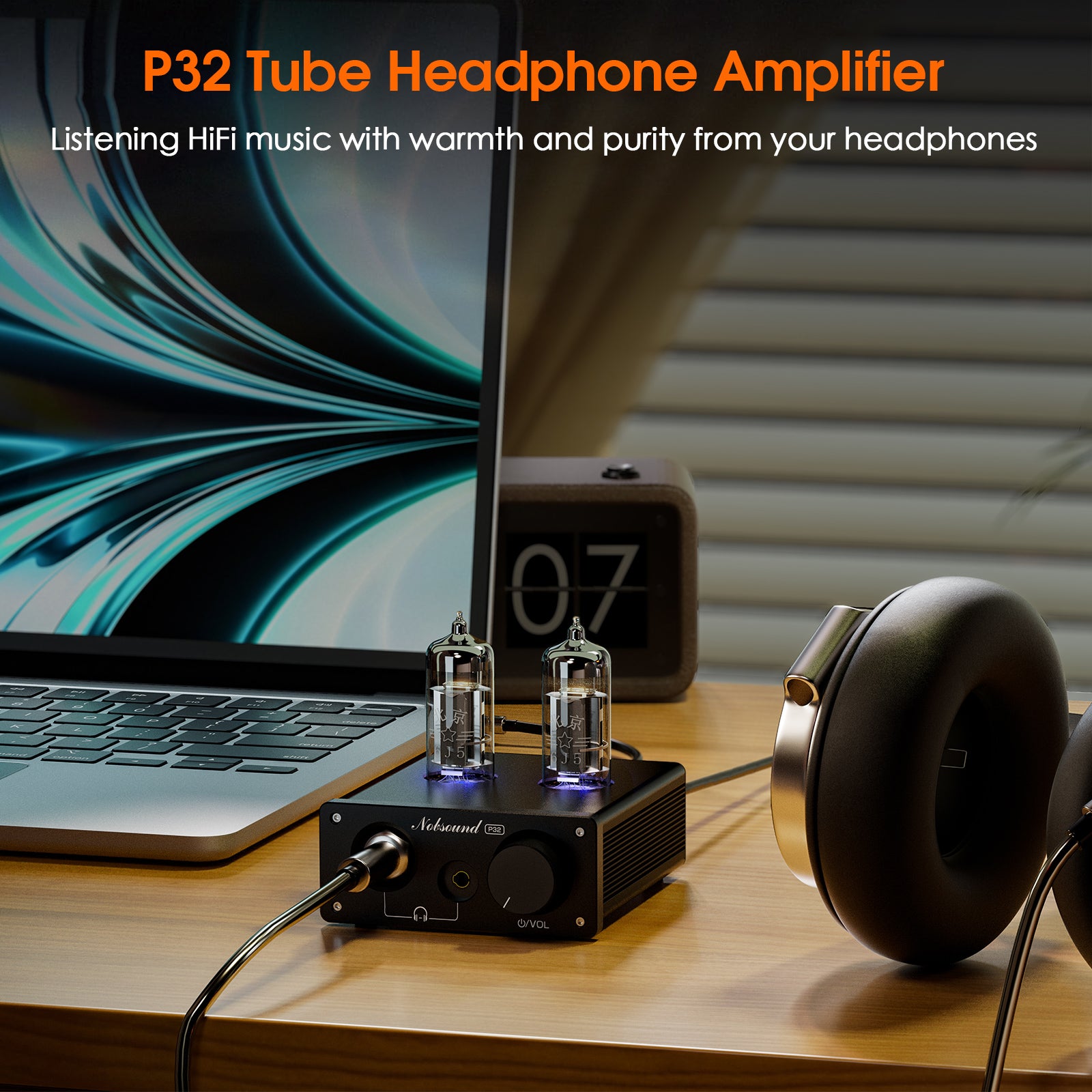 Nobsound P32 Mini Vacuum Tube Headphone Amplifier Desktop Preamp