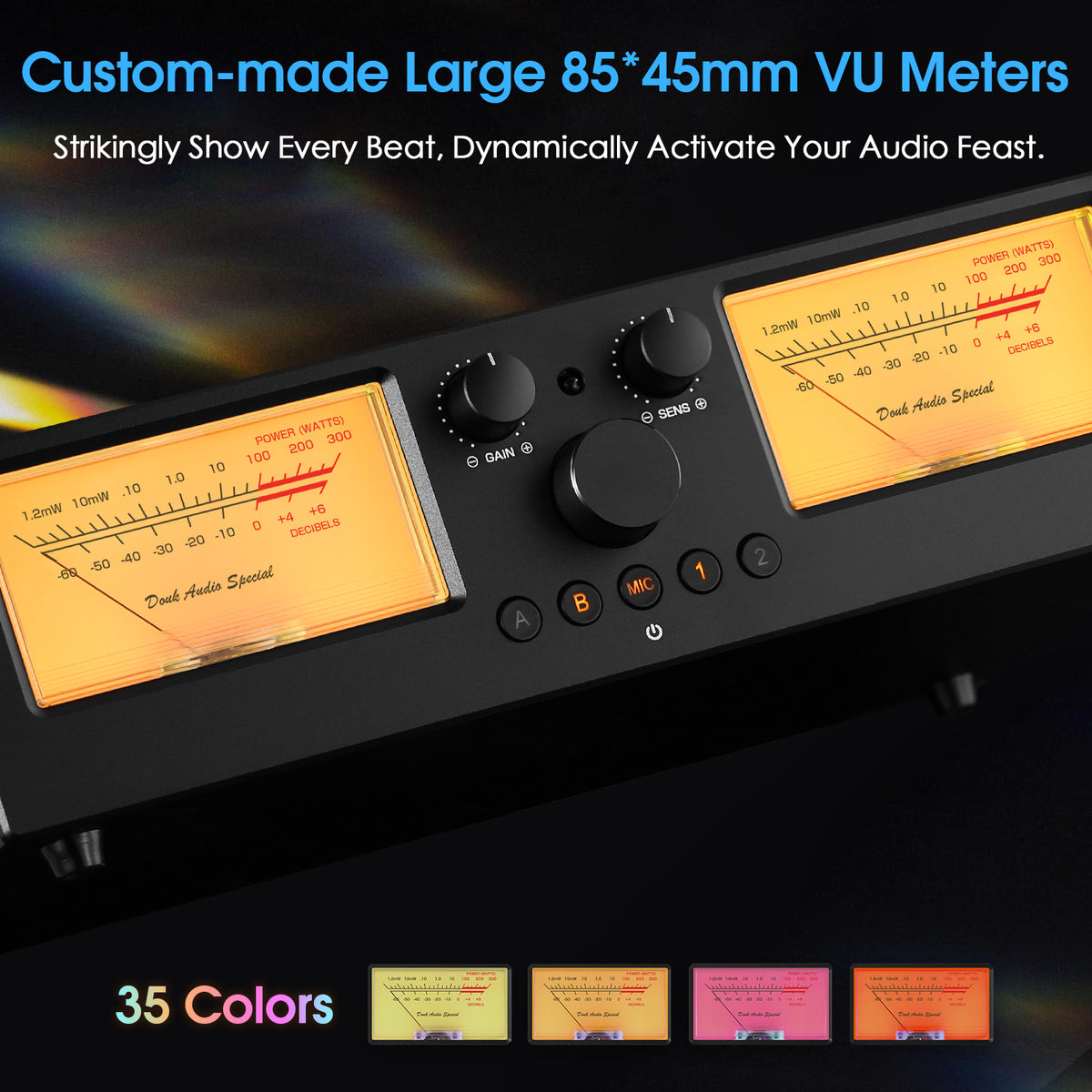 Douk Audio VU3PRO Amplifier/Speaker Selector VU Meter 2-IN-2-OUT Switc