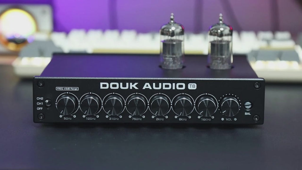 Upgraded] Douk Audio T8PRO 7-band EQ Tube Preamp Equalizer