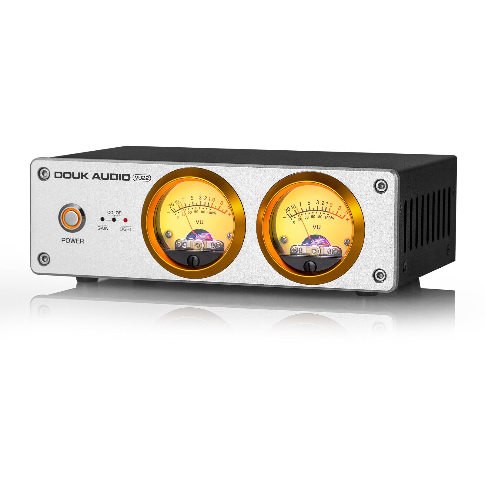 Douk Audio VU22 Dual Analog VU Meter Display DB Panel MIC+LINE Schallpegelmesser 