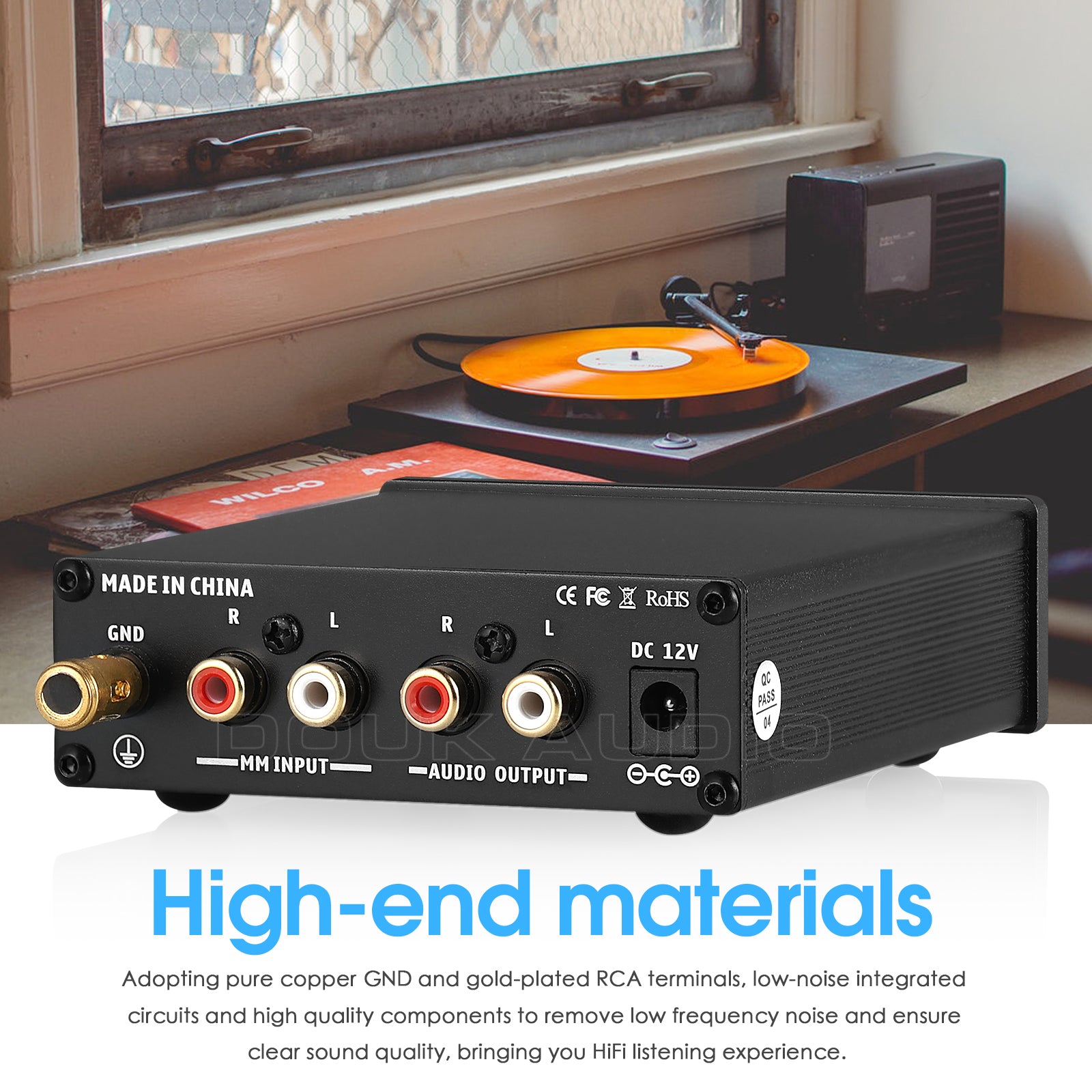 Nobsound T3 MM Phono Preamp for Record Player HiFi Home Turntable Pre-Amplifier