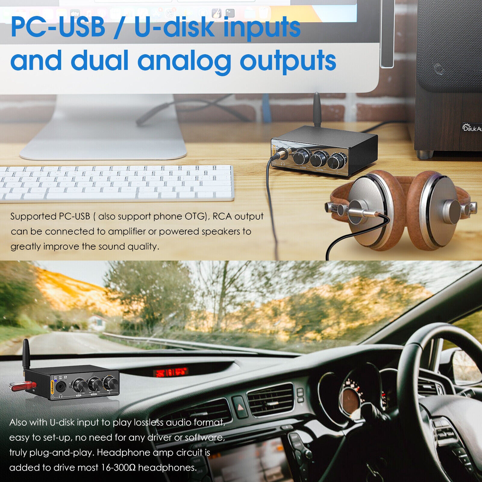 Nobsound Q4 Mini Bluetooth 5.0 Stereo USB DAC Gaming S/PDIF Digital to Analog Converter 192K