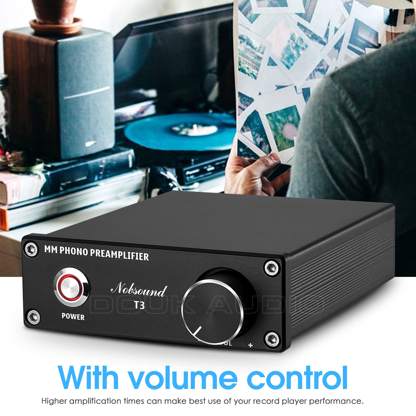 Nobsound T3 MM Phono Preamp for Record Player HiFi Home Turntable Pre-Amplifier
