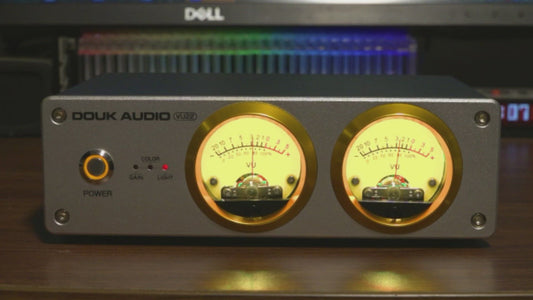 Douk Audio VU22 Dual Analog VU Meter Display DB Panel MIC+LINE Schallpegelmesser 