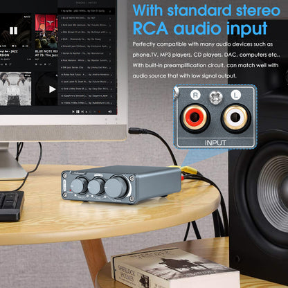 Nobsound NS-13G 迷你2.0声道数字功放机 HiFi 家用桌面音响放大器 100W+100W