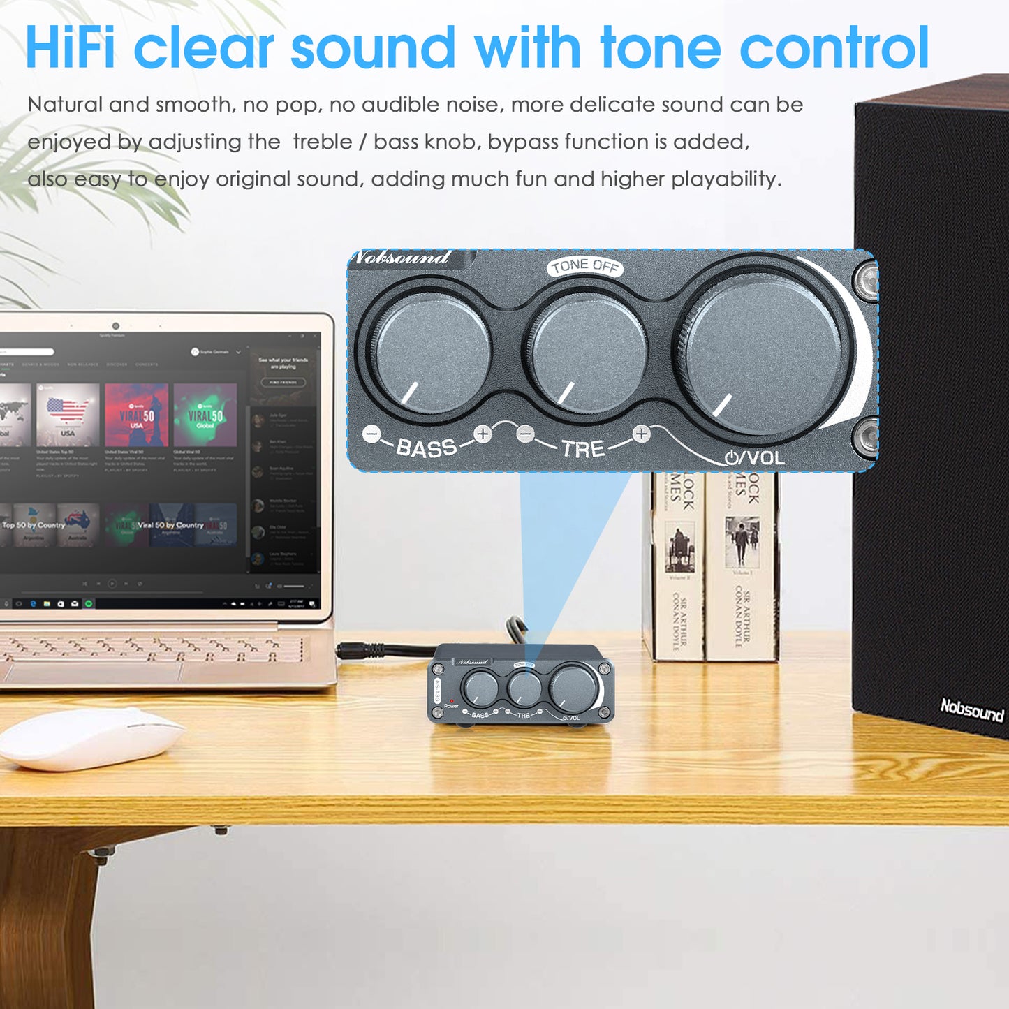 Nobsound NS-13G 迷你2.0声道数字功放机 HiFi 家用桌面音响放大器 100W+100W