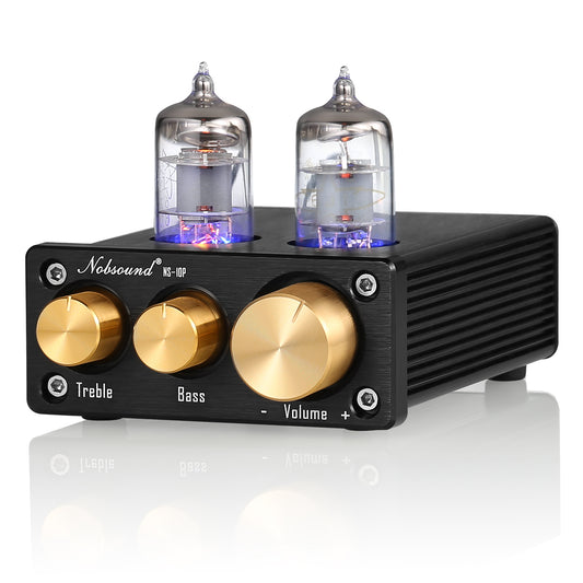 Nobsound NS-10P Mini Vacuum Tube Stereo Preamp HiFi Home Audio Pre-Amplifier with Treble Bass Control