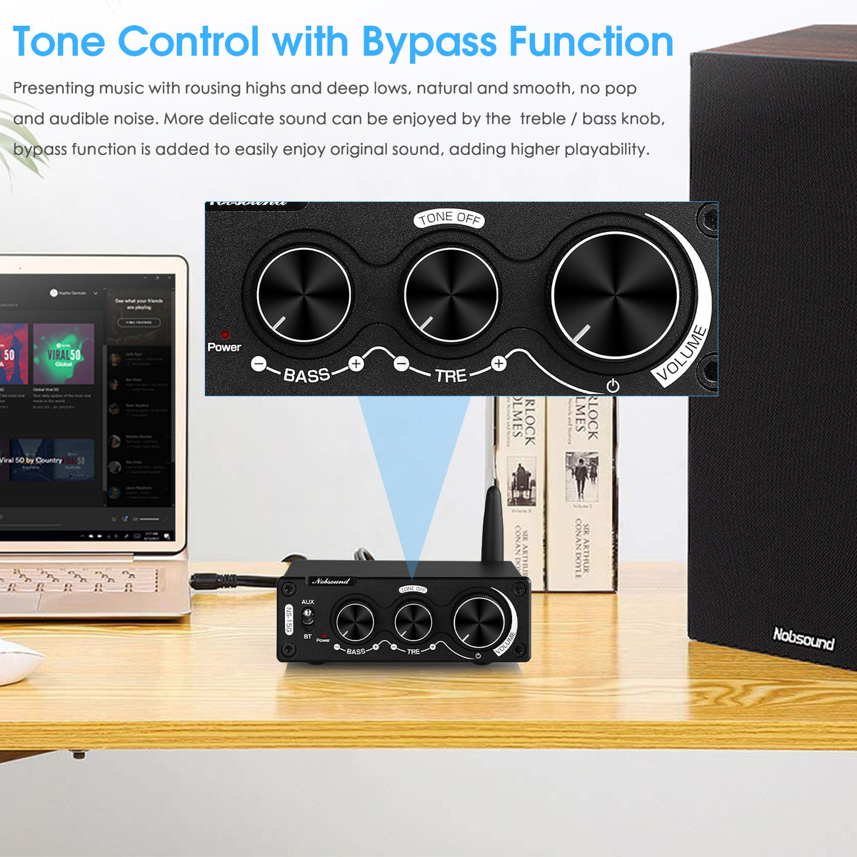 Nobsound NS-15G Mini Bluetooth 5.0 Digital Amplifier Receiver TPA3116 ...