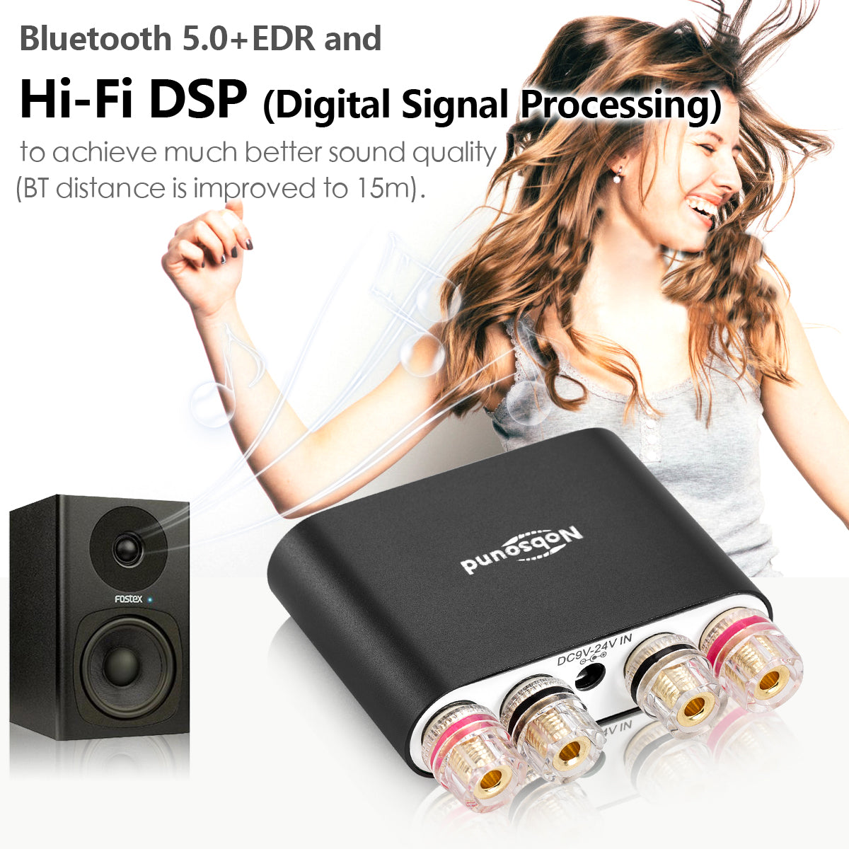 Nobsound NS-10G PRO Mini Bluetooth 5.0 Digital Amplifier DSP HiFi Stereo Audio Power Amp