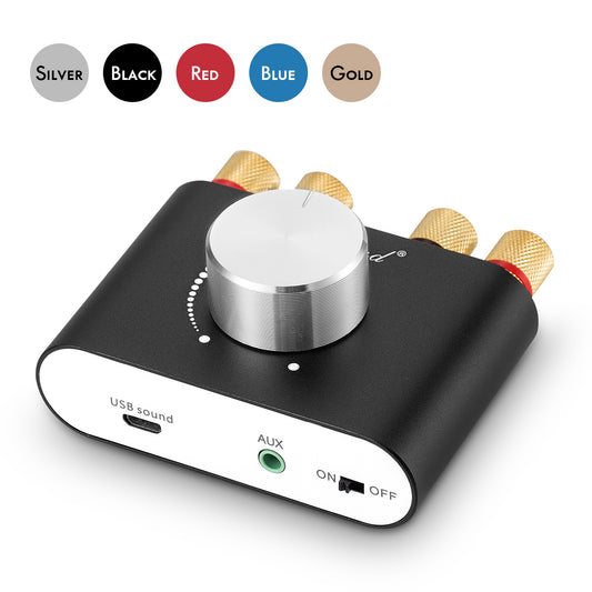 Nobsound NS-01G PRO Mini Bluetooth 5.0 Digital Amplifier USB Sound Card Stereo Audio Amp 50W+50W