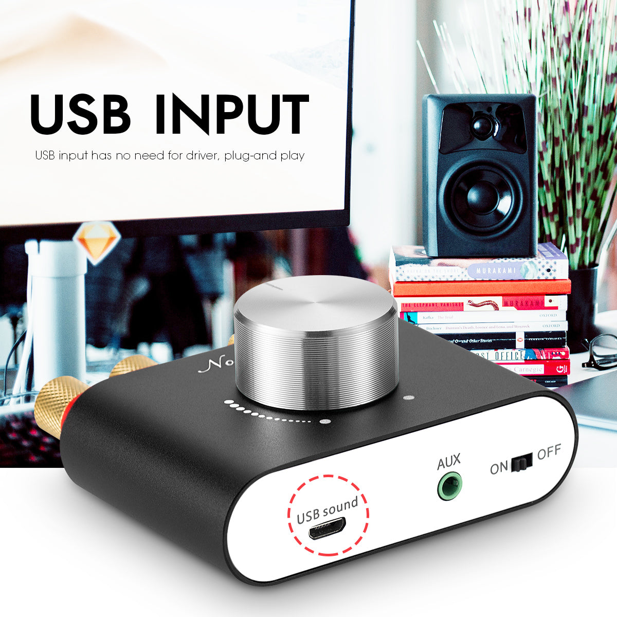 Nobsound NS-01G PRO Mini Bluetooth 5.0 Digital Amplifier USB Sound Card Stereo Audio Amp 50W+50W