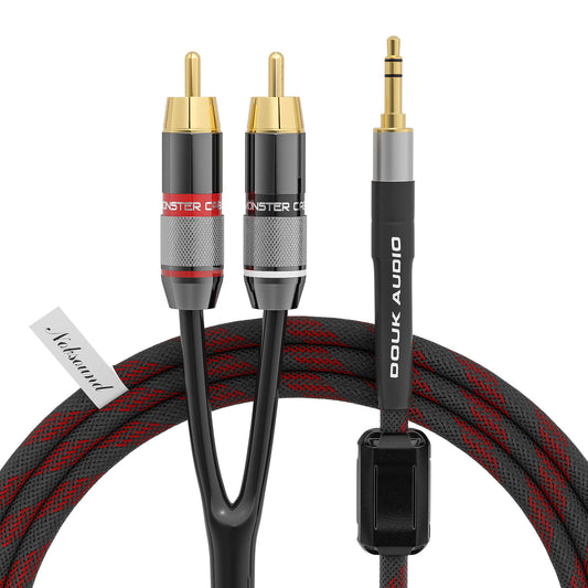 Douk Audio 3.5mm Male to 2-Male RCA Audio Adapter Cable Stereo AUX to RCA Splitter Wire
