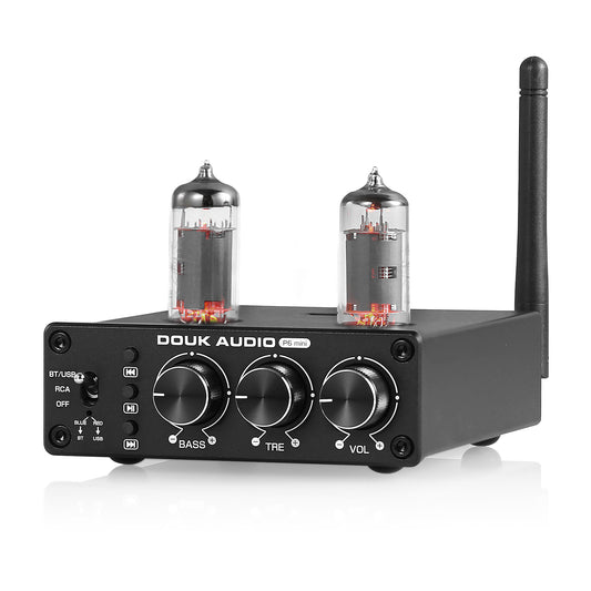 Douk Audio P6 MINI HiFi Vakuumröhrenvorverstärker Bluetooth Stereo Audio Vorverstärker Klangregelung